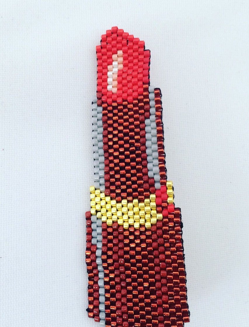 Lipstick Pin Brooch Lip Pin Brooch Beaded Brooch Pin Seed Etsy Canada