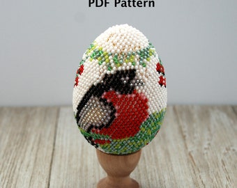 Easter Egg Bird Pattern, Beaded Egg Pattern, PDF Pattern Download, PDF Scheme, Bead Crochet Egg Tutorial, Easter Egg Craft