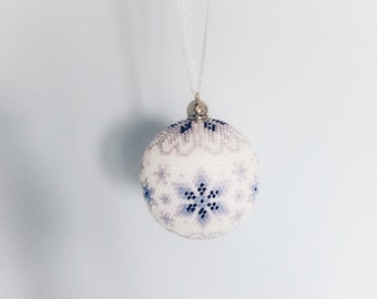 Christmas Ornament, beaded Christmas Ball, bead crochet ornament, beading ornament, Christmas DIY Gift