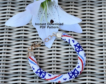 Beaded Bracelet Tutorial, Bead Crochet Nautical Yacht Bracelet Pattern, Beaded Rope Pattern, Beaded Bracelet Tutorial, Beaded Rope Scheme