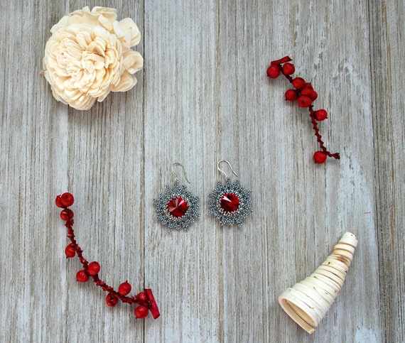 Swarovski beaded earrings deals