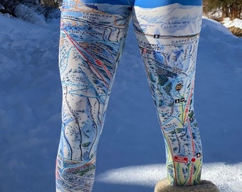 Jackson Hole Ski Trail Map Leggings