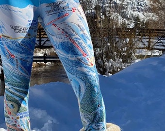 TELLURIDE Ski Trail Map Leggings