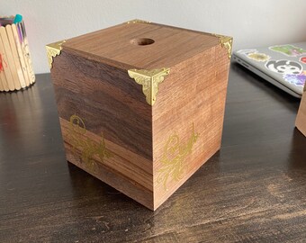 Decorative Walnut Tissue Box Cover