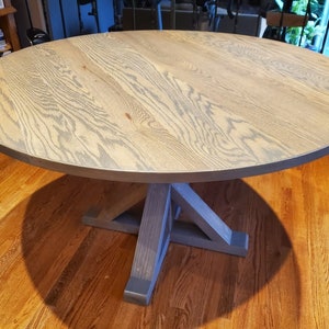 Custom Round Trestle Table - Oak