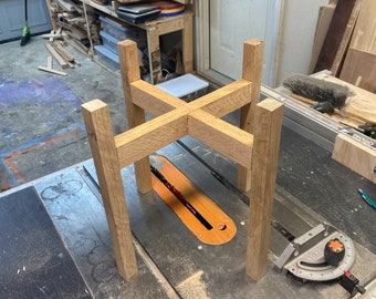 white oak plant stand