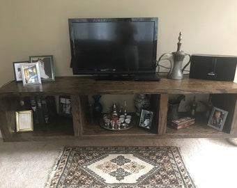 Floating Oak Entertainment Center Cabinet
