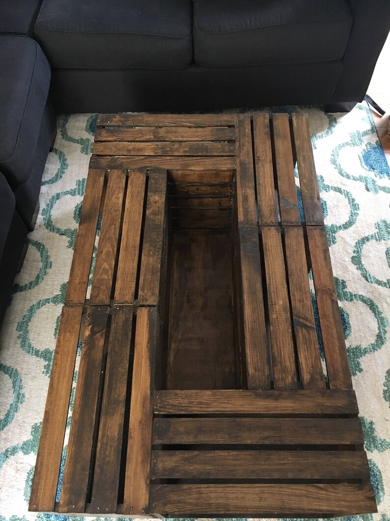 Rustic Pallet Style Wooden Crate Coffee Table | Etsy