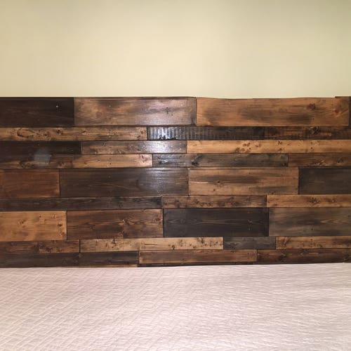 Custom Reclaimed Wood Rustic Pallet Style Headboard Bed Frame Etsy