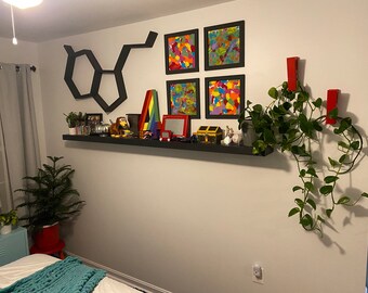 Custom Serotonin Molecule Wall Shelf
