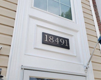 Custom Herringbone Pattern Address Number Sign