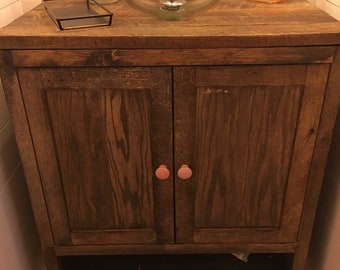 Reclaimed Wood Bathroom Vanity with Storage