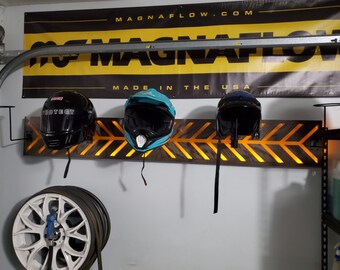 Custom LED Chevron Epoxy Helmet Rack