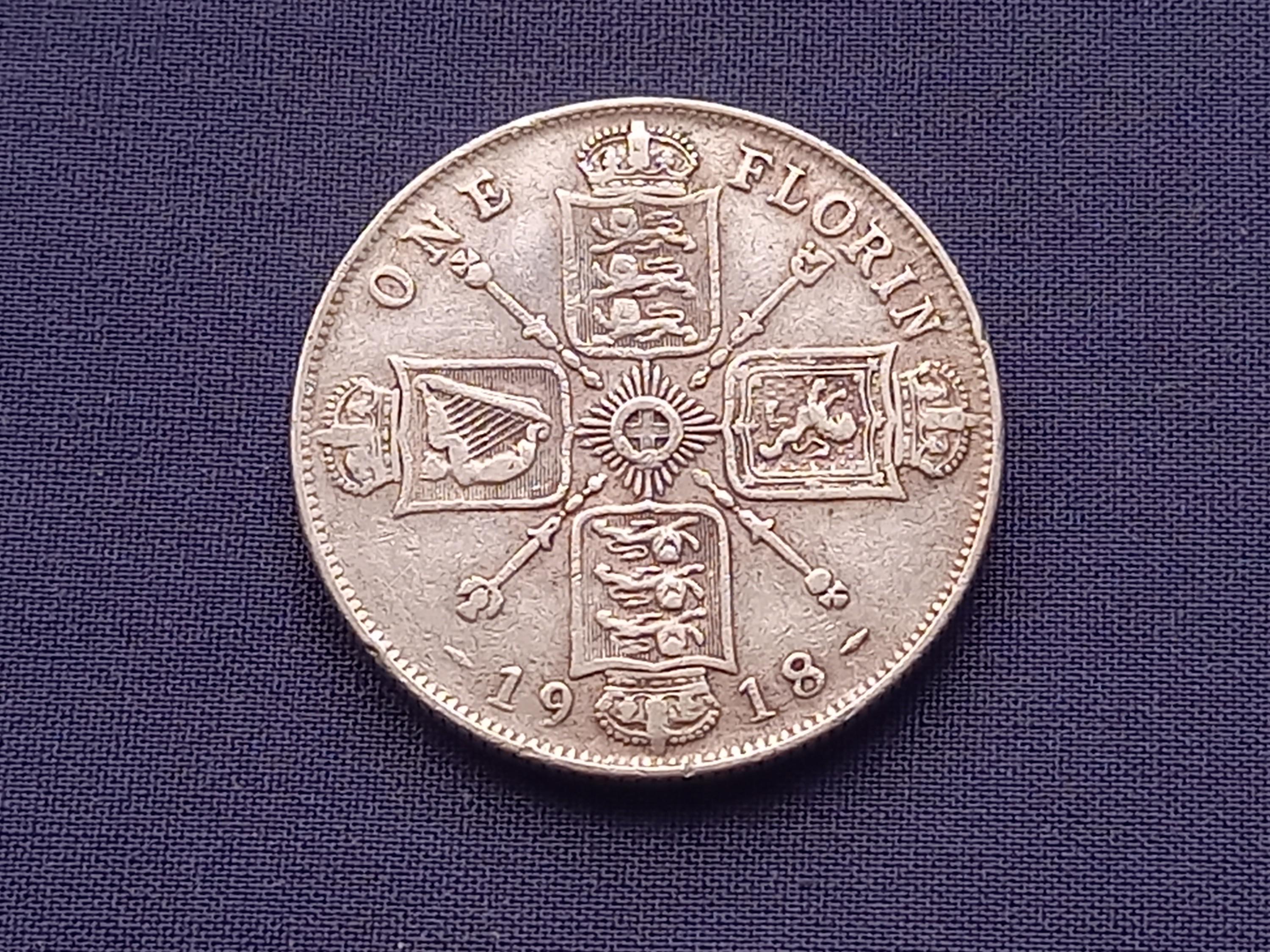 United Kingdom 1918 .925 Silver Florin / Two Shillings - Nice - Etsy