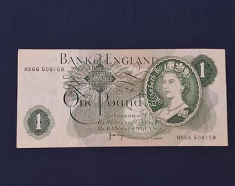 1950年～1960年発行のイギリス紙幣 1ポンド10シリング オリジナル紙幣