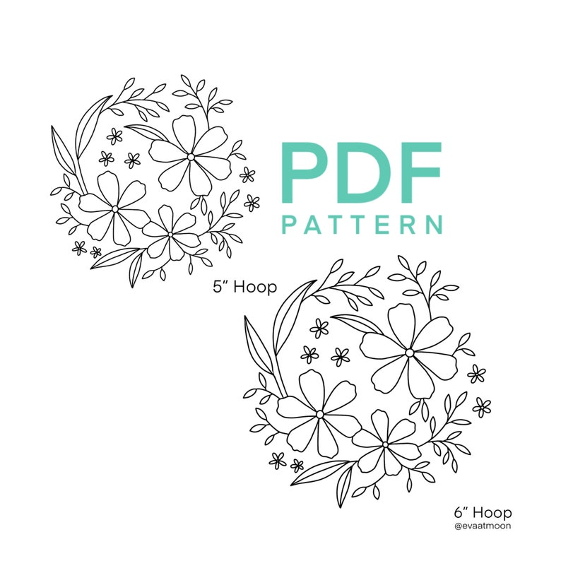 Embroidery PDF Pattern. Beginner Embroidery Digital Download Etsy