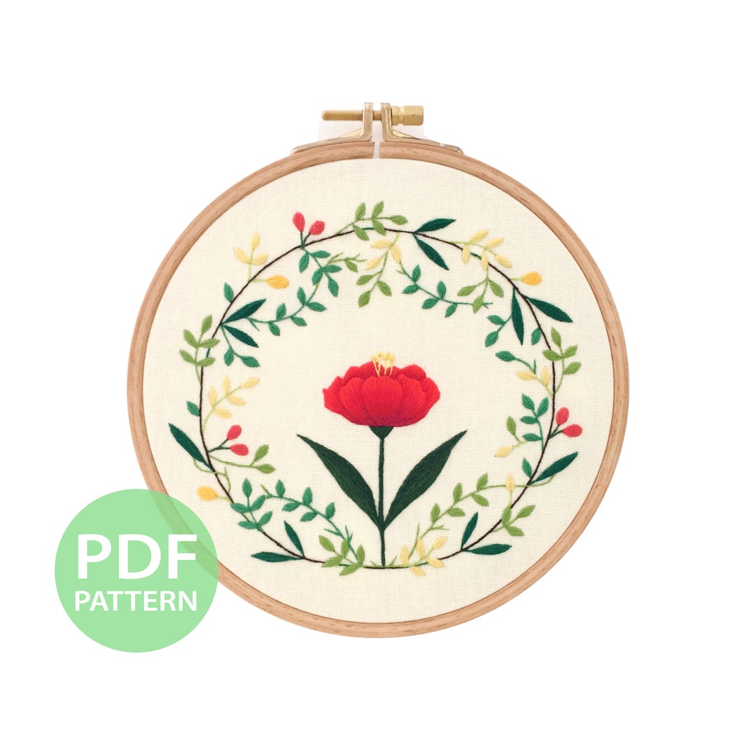 Hand Embroidery PDF Pattern. Flower Garden Hand Embroidery Pattern ...