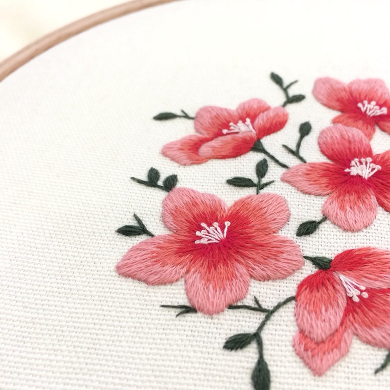 Hand Embroidery PDF Pattern. Cherry Blossom Hand Embroidery - Etsy