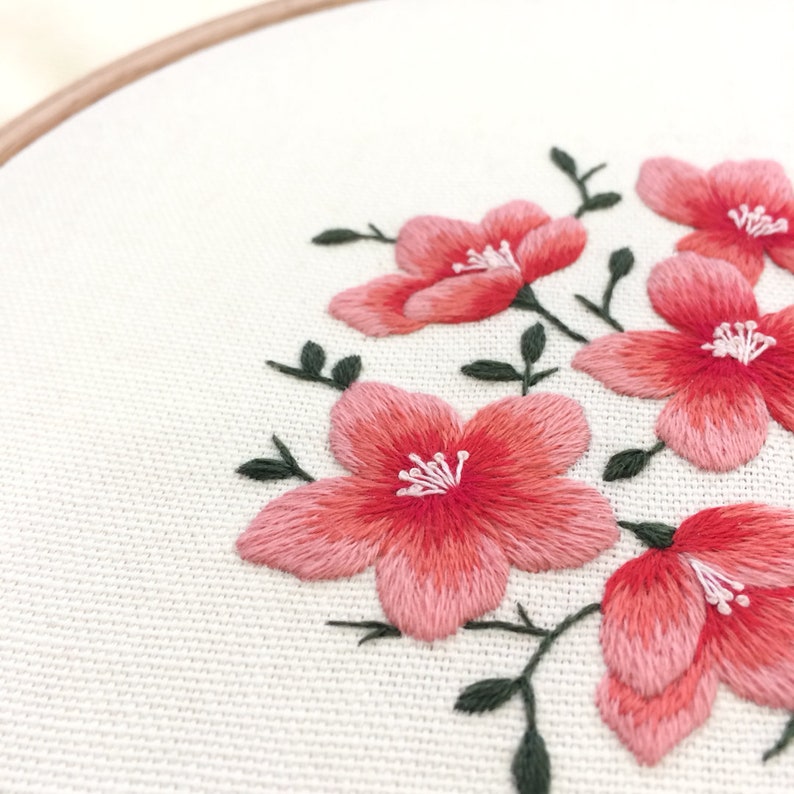 Hand Embroidery PDF Pattern. Cherry Blossom Hand Embroidery Pattern ...