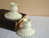 Vintage Candleholders, Silvercrest by Fenton, Double Crimped, Ruffle Edged, Set of 2
