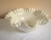 Vintage Bowl, Silvercrest by Fenton, Double Crimped Ruffle Edged