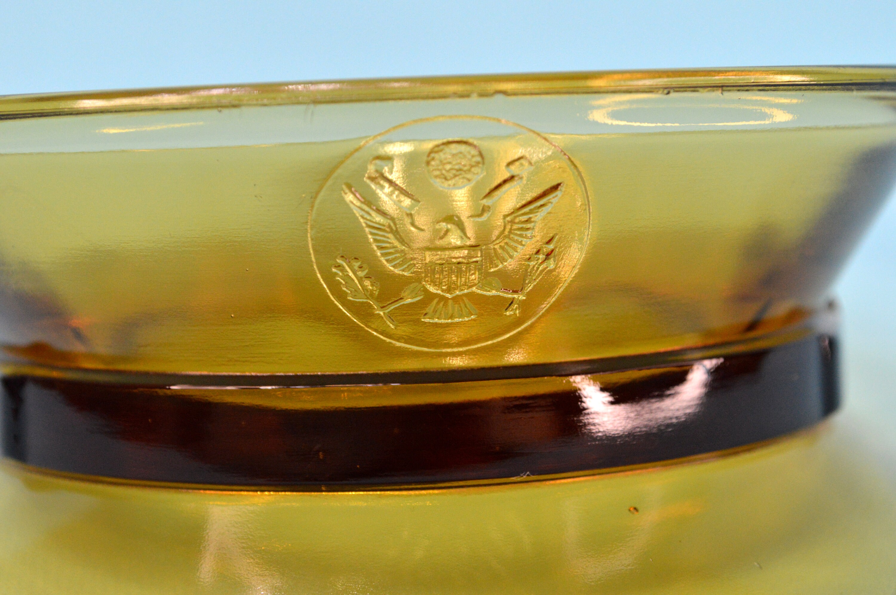 Vintage Paden City Glass Military Officers Hat Powder Box No Etsy