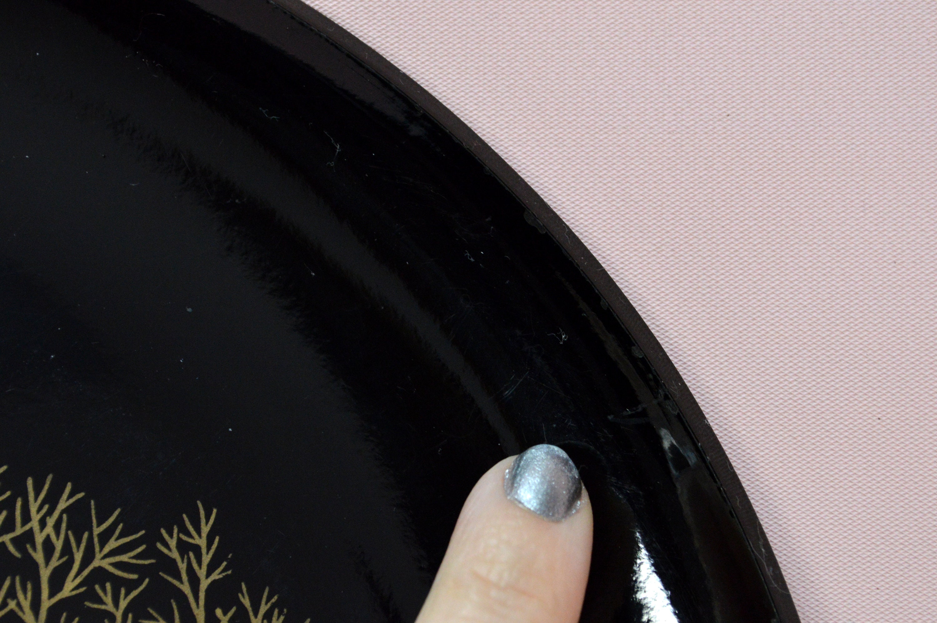 Round Black Serving Tray With Flying Mallard Ducks Vintage Etsy