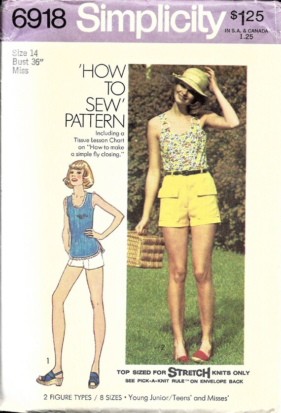 Vintage 1970s Misses Tank Top And High Waist Shorts Pattern Etsy Vintage 1970s Misses Tank Top And High Waist Shorts Pattern Etsy