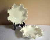 Vintage Bowls, Silvercrest by Fenton, Double Crimped Ruffle Edged, Set of 2