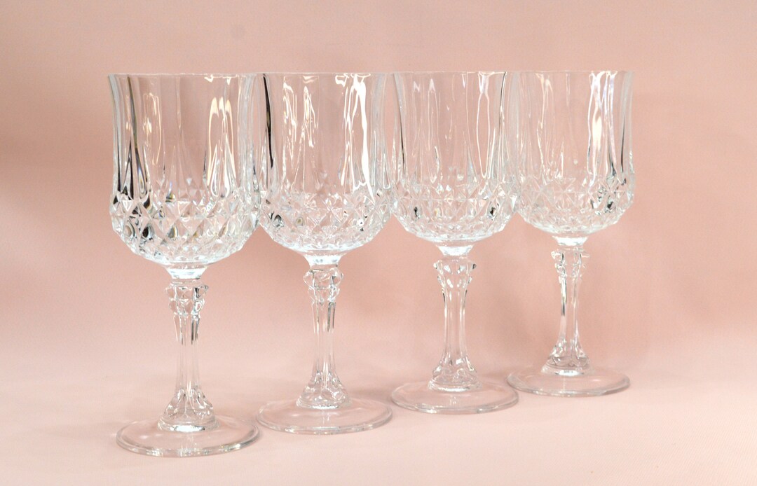 Vintage Crystal Water Goblets, Longchamp by Cristal D'arques Durand