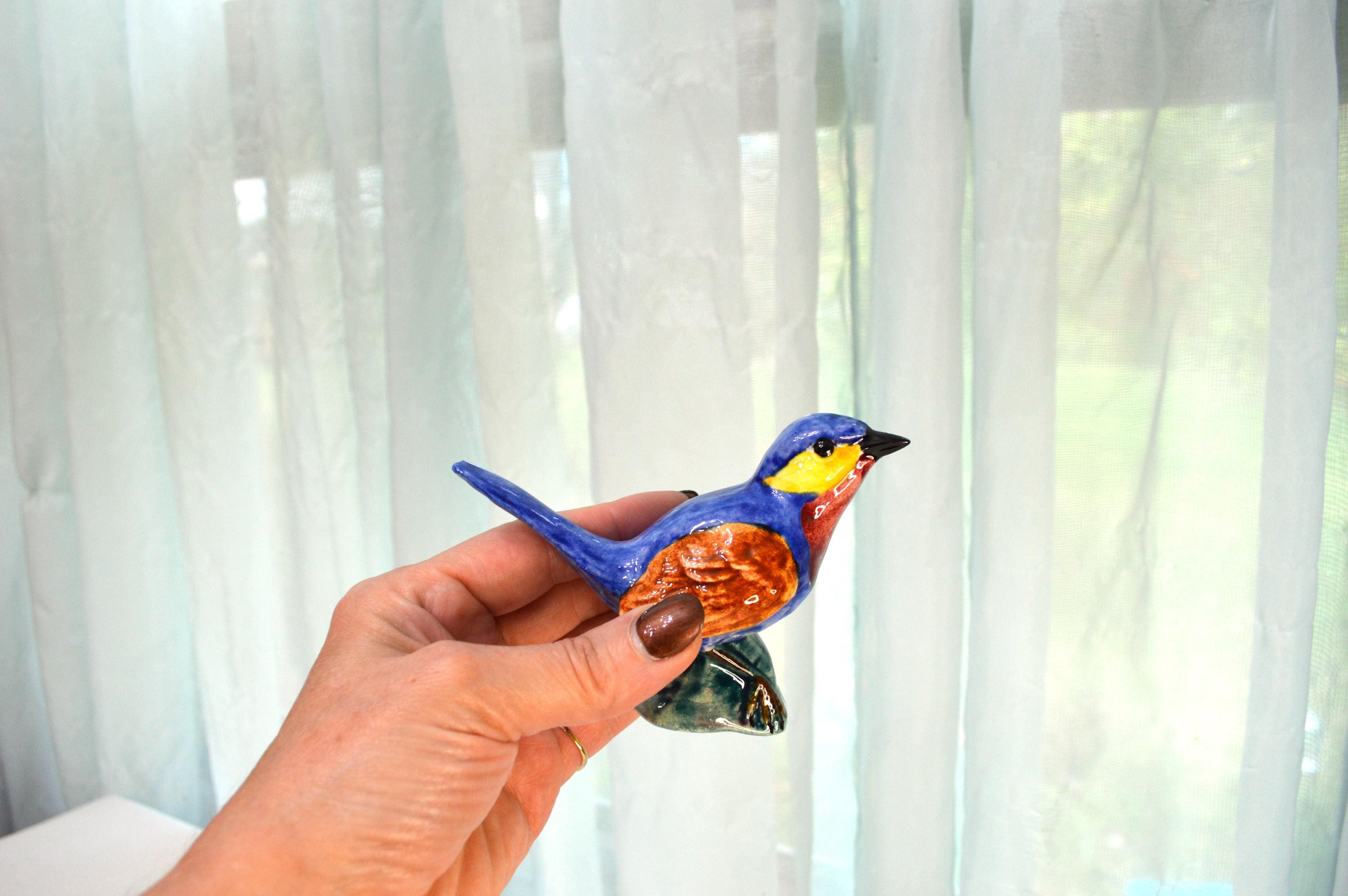 ヴィンテージ陶器製青い鳥の置物 - Etsy 日本