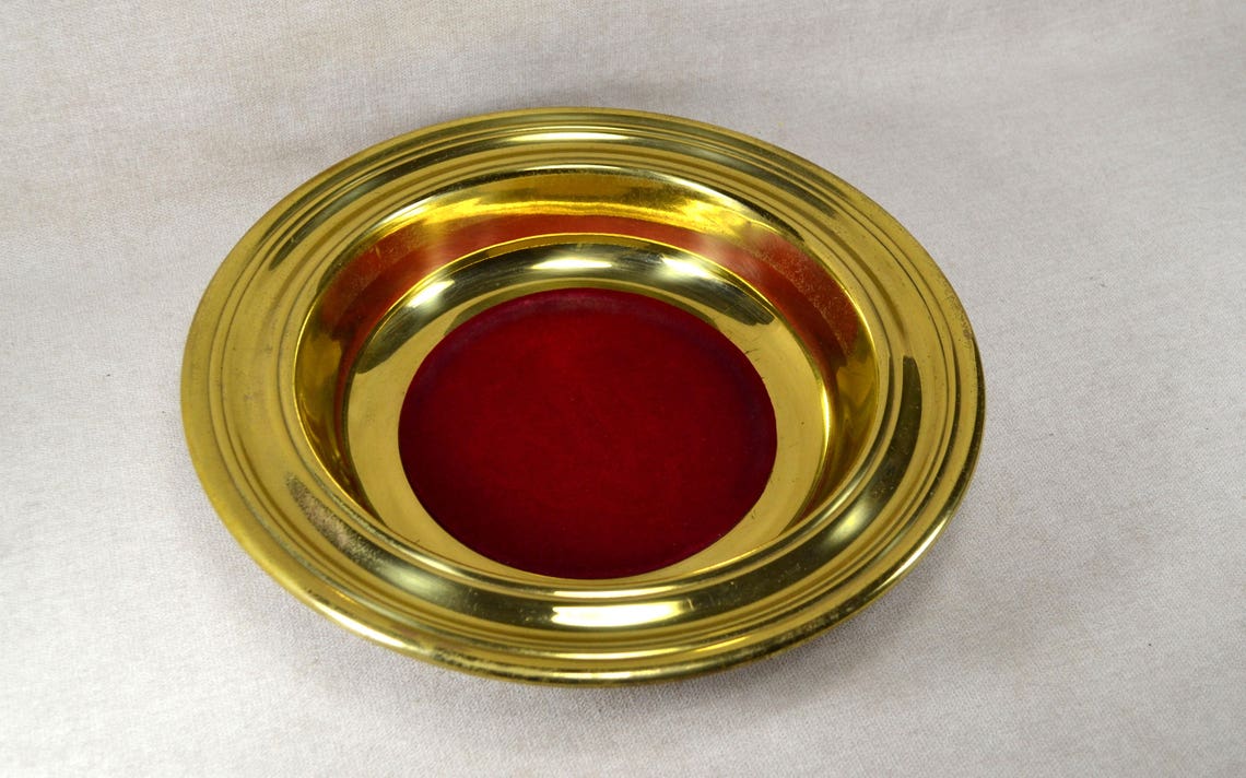 Vintage Church Offering Plate Brass Collection Plate with IHS Etsy