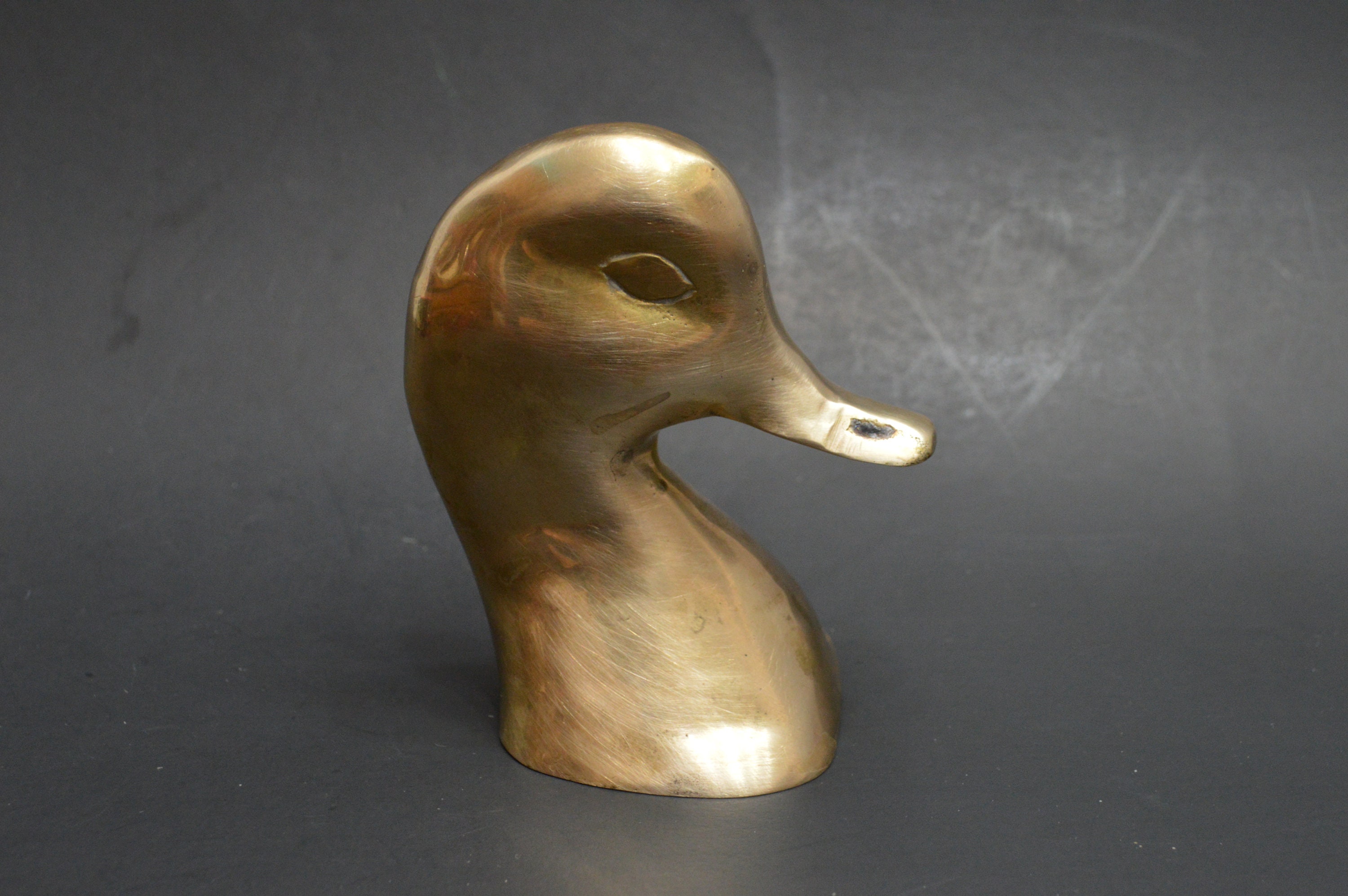 Brass Duck Head Paperweight or Bookend -  Canada