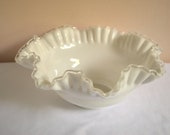 Vintage Bowl, Silvercrest by Fenton, Double Crimped Ruffle Edged
