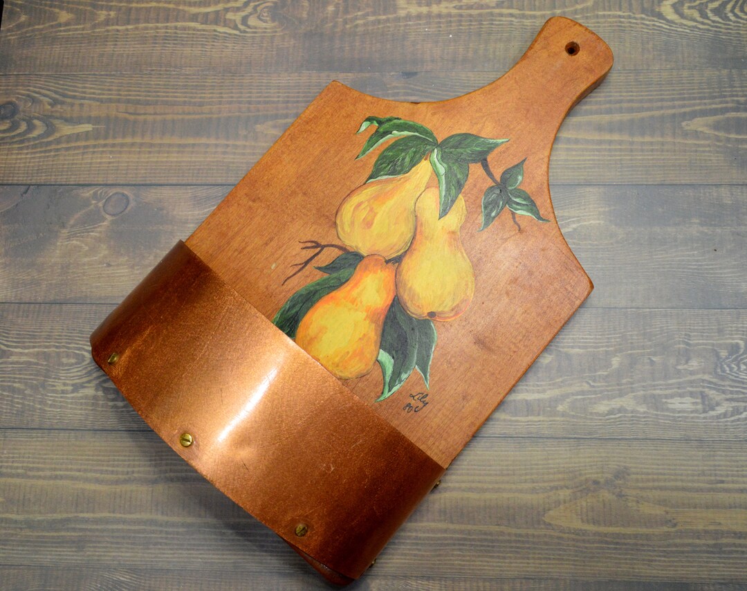 Vintage Wood Cutting Board Wall Hanging With Shelf Hand Etsy