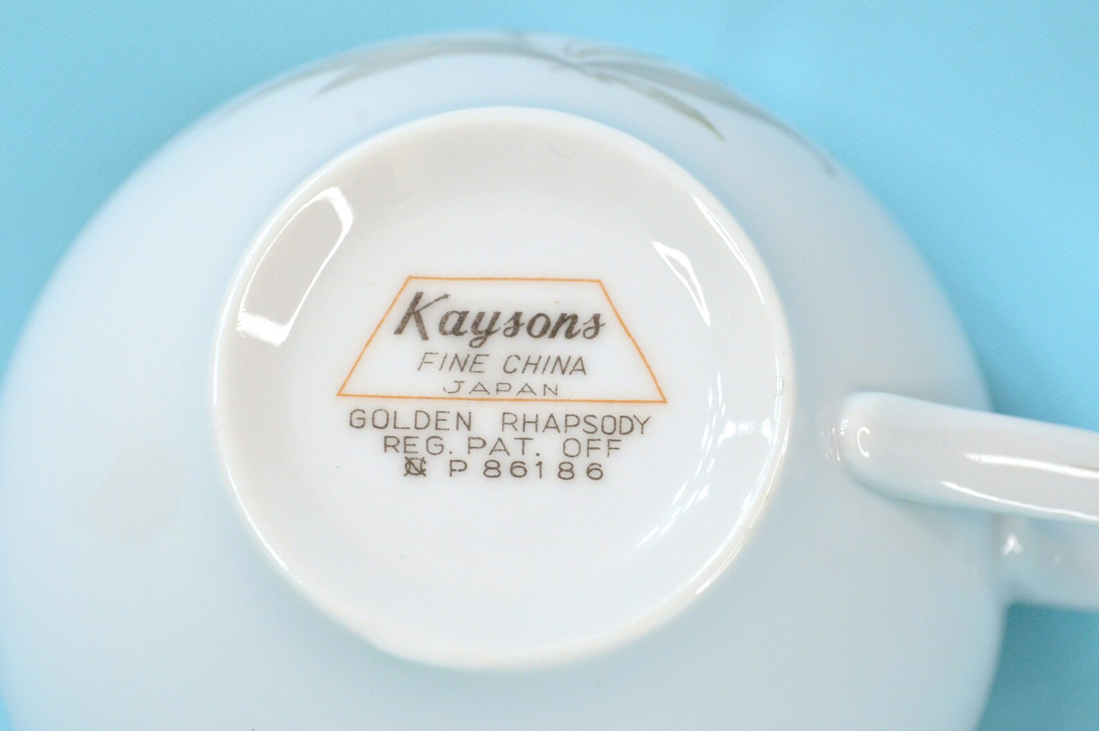 Vintage Kayson Golden Rhapsody Teacups, White With Gray Lily of the ...