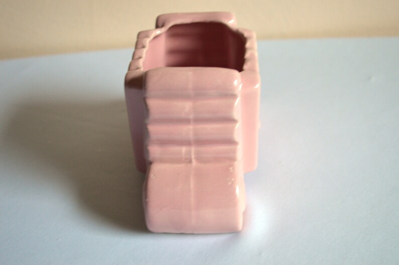Vintage Pink Planter Small Scroll Design Rectangular