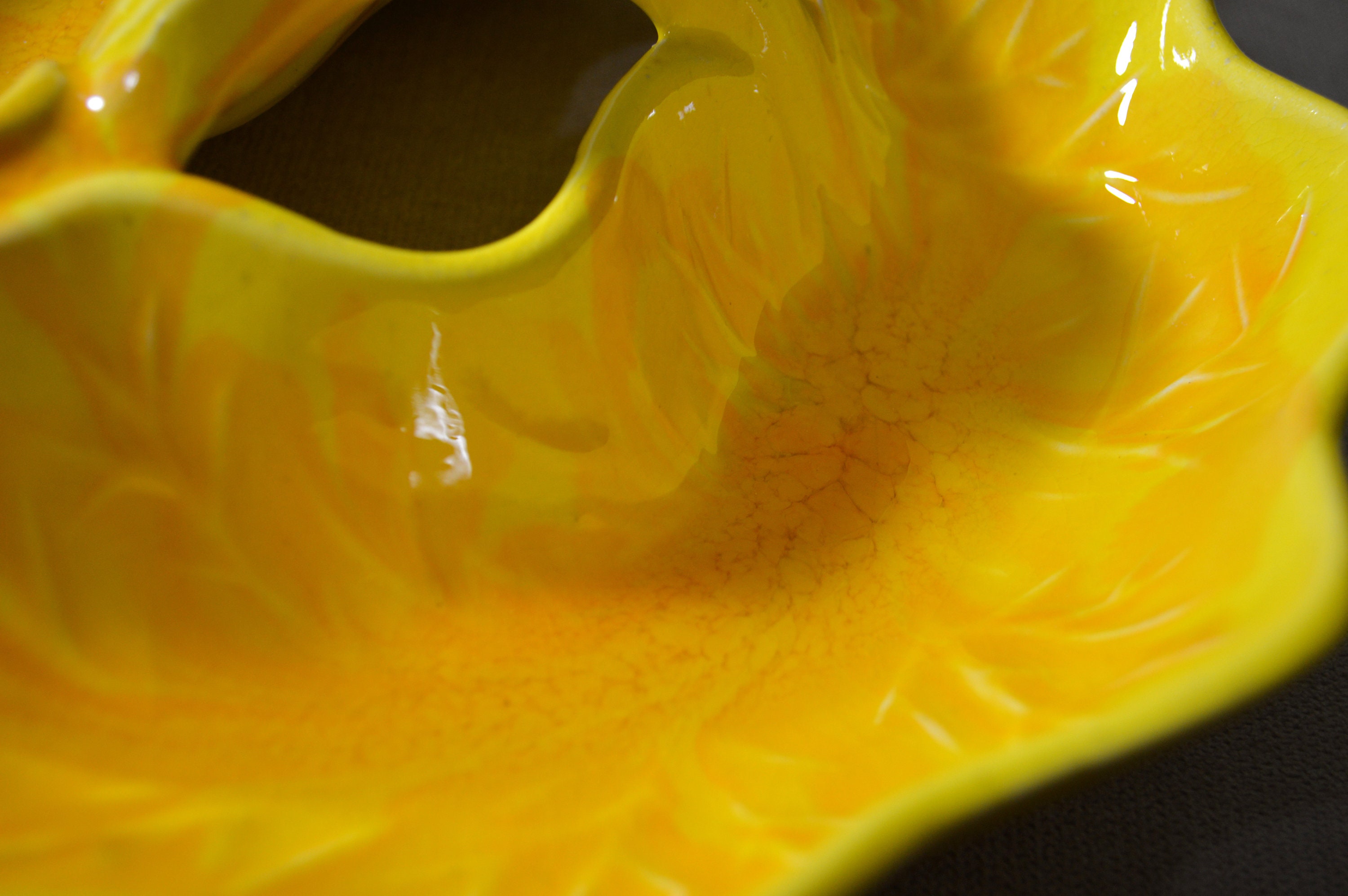 Vintage Leaf Candy Dish With Handle 1960s Pottery Bright Etsy