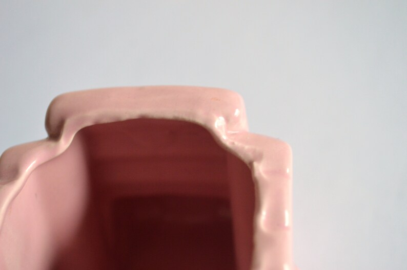 Vintage Pink Planter Small Scroll Design Rectangular