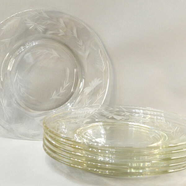 Glass Luncheon Plate Etsy