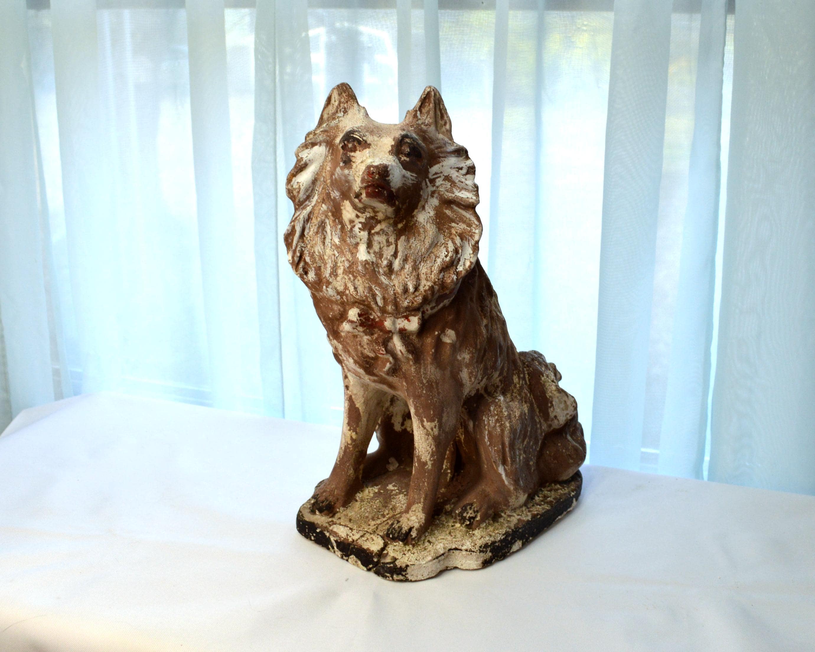 レア！ 1970’ｓ NALDECON-CX ビンテージ スタチュー TOY 犬 Vintage Collie Dog Coin Bank, Large Chippy Chalkware Dog Statue - Etsy