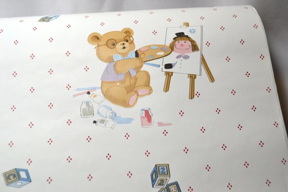 Vintage 1980s Teddy Bear Wallpaper For Nursery Etsy