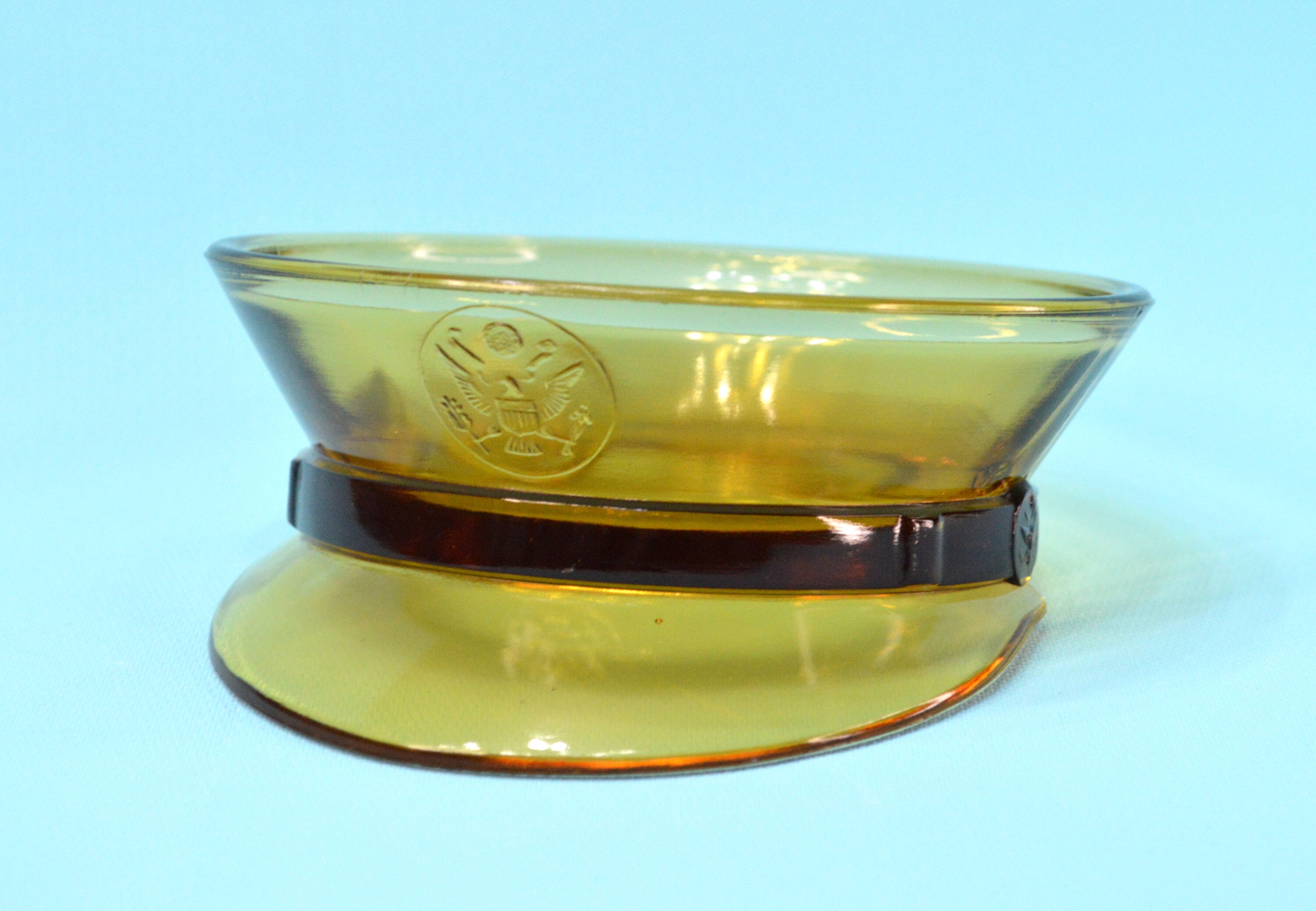 Vintage Paden City Glass Military Officers Hat Powder Box No Etsy