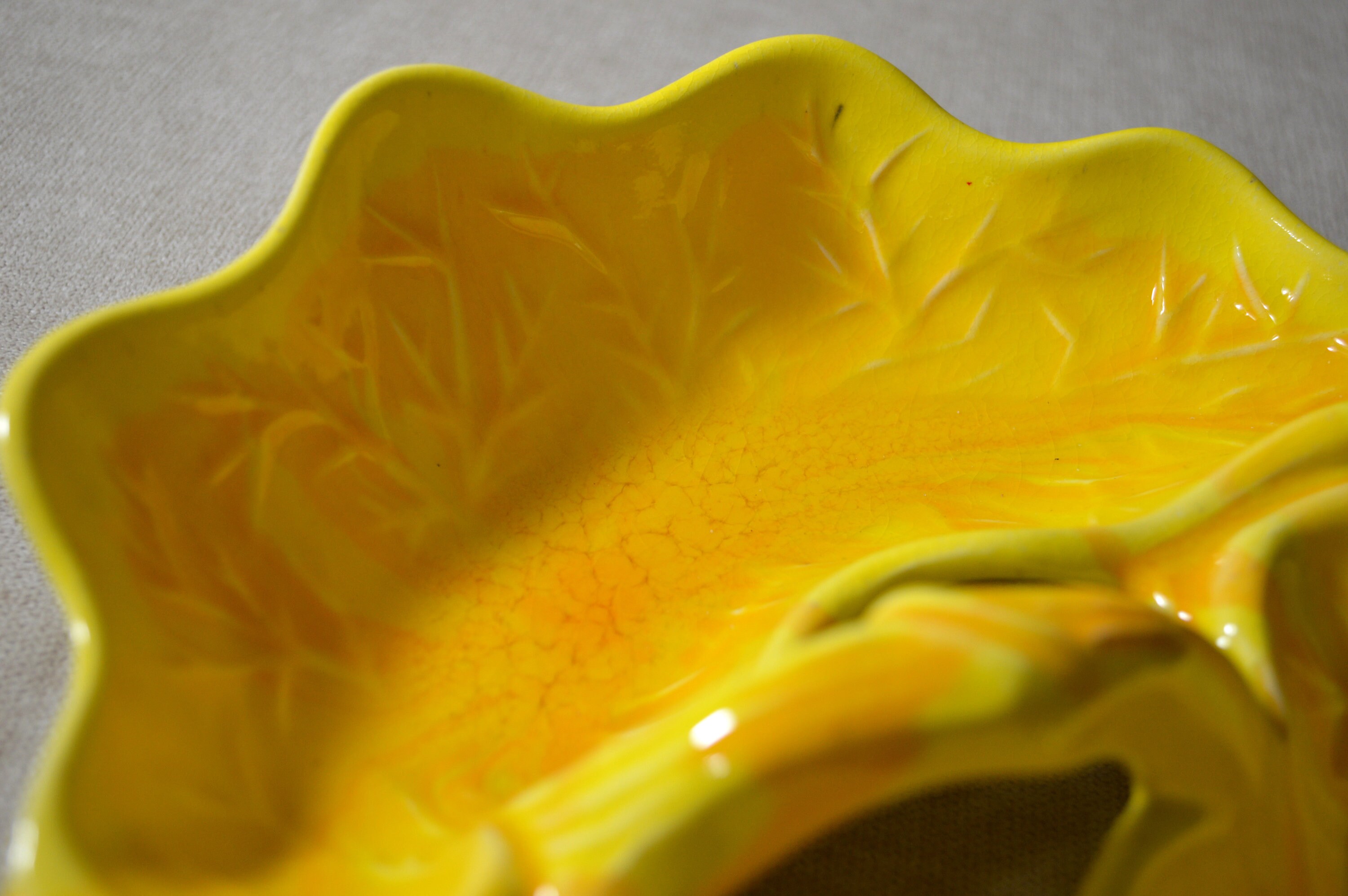 Vintage Leaf Candy Dish With Handle 1960s Pottery Bright Etsy
