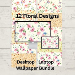 Wildflower Desktop Wallpaper Floral Computer Background Spring Laptop Wallpaper Instant Download