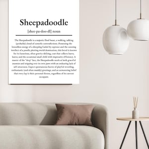 Sheepadoodle Puppy Art Print | Cute Dog Mom Gift | Custom Pet Portrait Home Decor