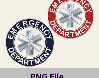 Emergency Department PNG Bundle Set of 2 | ER Nurse Sublimation Design | Medical Staff Digital Download for Nurse Shirt, ER Tech Gift