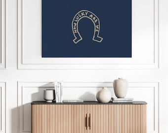 How Lucky Are We Horseshoe Western Wall Art Printable Digital Download PNG 300 DPI Rustic Cowboy Home Decor Retro Southwestern Print