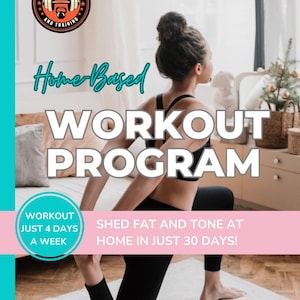 Piano di allenamento a casa, allenamento con manubri, piano di allenamento di forza con i pesi, programma di fitness, allenamento da casa, guida per la palestra, download digitale in PDF