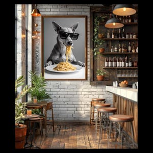 Funny Potcake Dog Art Print | Humorous Pet Wall Decor | Digital Downloadable Puppy Poster | Quirky Dog Lover Gift
